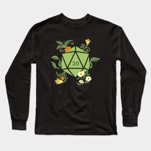 Polyhedral D20 Dice Plants Flowers and Succulents Lovers Long Sleeve T-Shirt